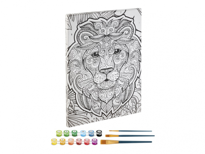 Set creativ, Picteaza pe numere, Canvas Leu, Grafix [3]