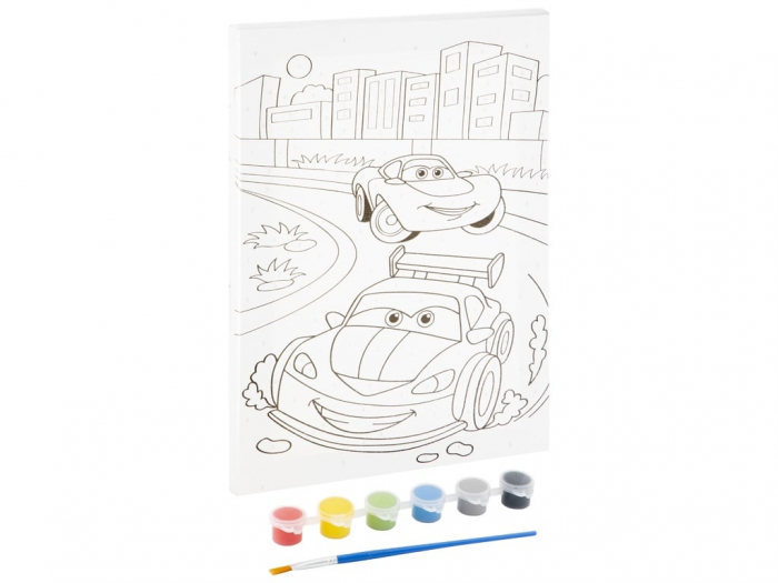 Set creativ Picteaza pe numere, Canvas, masini [3]