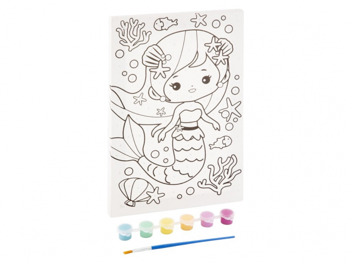 Set creativ Picteaza pe numere, Canvas, sirena [3]