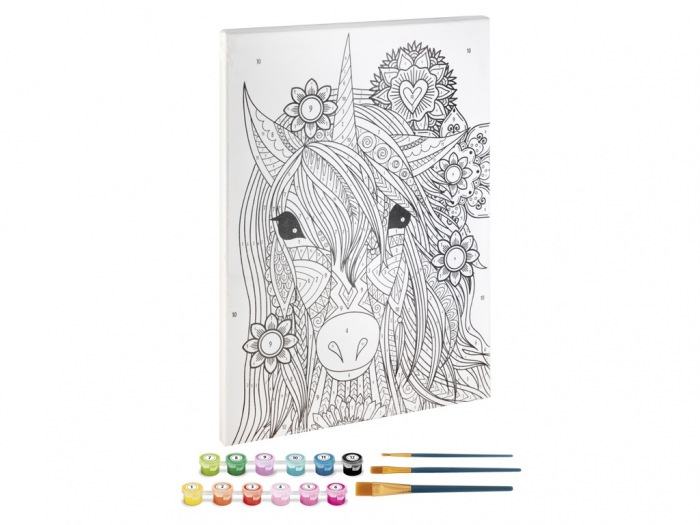 Set creativ, Picteaza pe numere, Canvas Unicorn, Grafix [3]