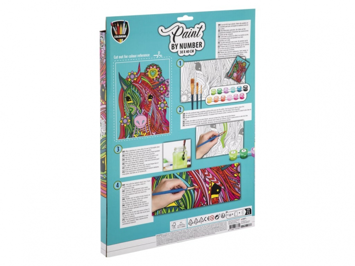 Set creativ, Picteaza pe numere, Canvas Unicorn, Grafix [2]
