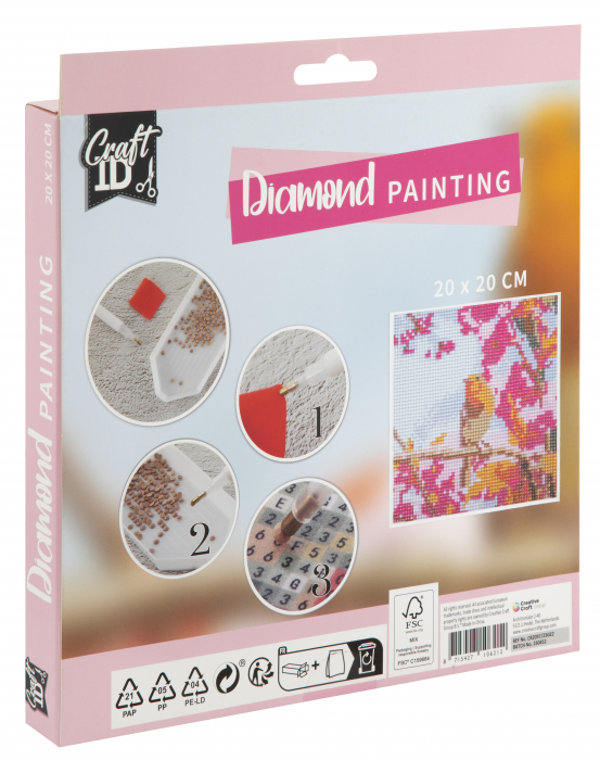 Set creativ pictura cu diamante, Diamond painting, pasari, Craft Sensations [2]