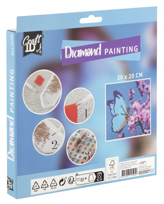 Set creativ pictura cu diamante, Diamond painting, FluturI, Craft Sensations [2]