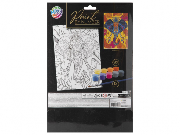 Set creativ Pictura pe numere, carton, A4, elefant  [2]
