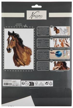 Set creativ, Pictura pe numere cu 9 culori acrilice incluse, model cal, Nassau [2]