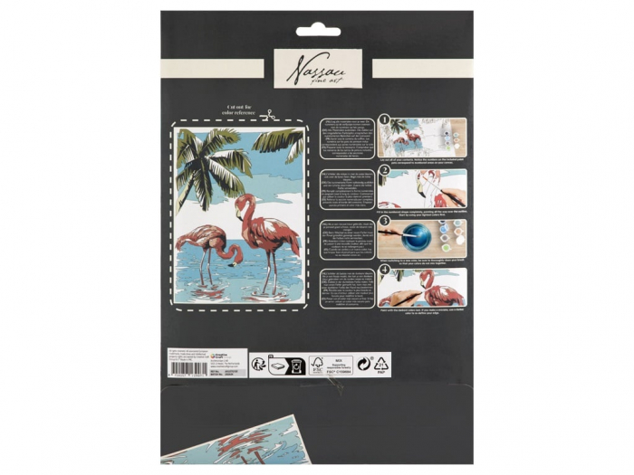 Set creativ, Pictura pe numere cu 9 culori acrilice incluse, model flamingo, Nassau [2]
