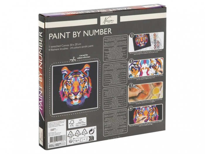 Set creativ, Pictura pe numere, canvas, Tigru, Fine Art, Nassau [2]