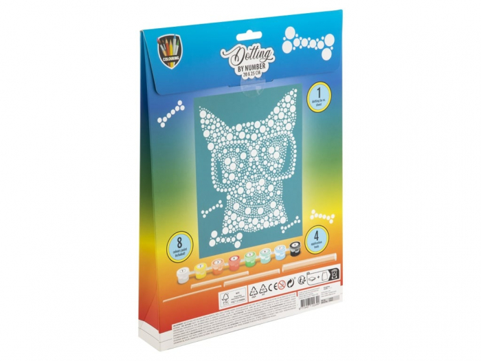 Set creativ Pictura pe numere punct cu punct, Dotting by number, catel [2]