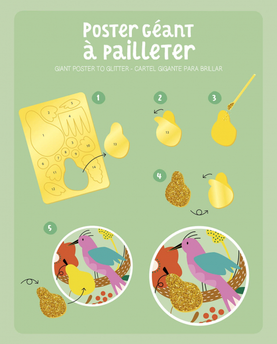 Set creativ, Poster cu sclipici gigant - pasari fantastice [3]