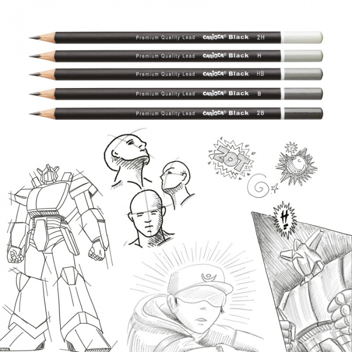 Set creioane cu mina grafit 2H Carioca, 12 buc./cutie. [3]