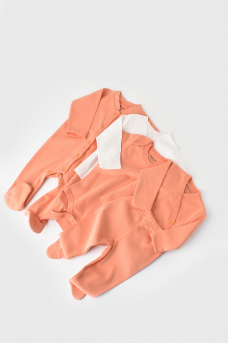 Set de 10 piese pentru nou nascut - 100% bumbac organic - Roz, Baby Cosy [8]