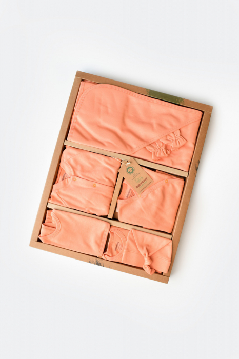 Set de 10 piese pentru nou nascut - 100% bumbac organic - Roz, Baby Cosy [3]