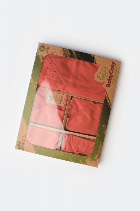 Set de 10 piese pentru nou nascut - 100% bumbac organic - Scortisoara, Baby Cosy [2]