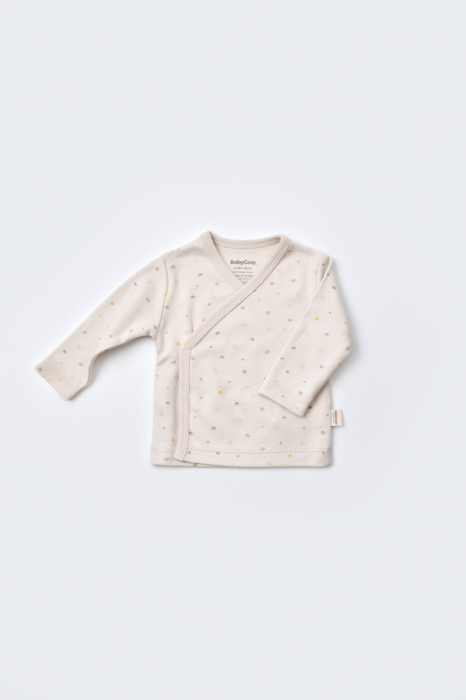 Set de 5 piese pentru nou nascut - 100% bumbac organic - Crem cu buline, Baby Cosy [3]