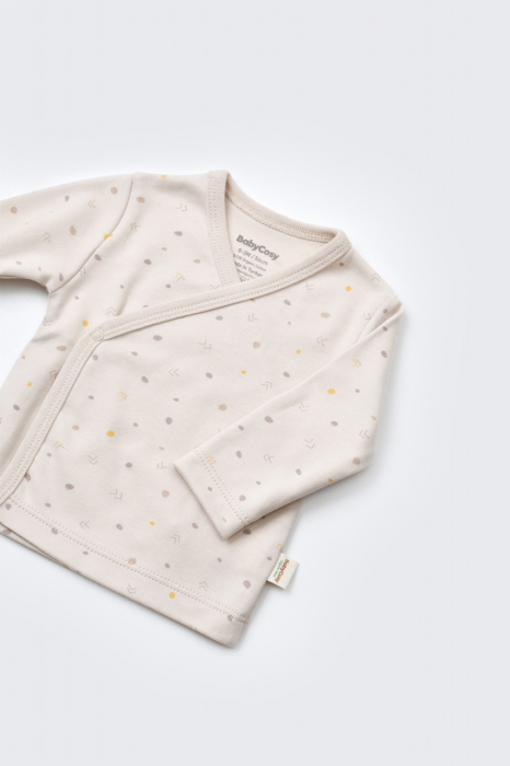 Set de 5 piese pentru nou nascut - 100% bumbac organic - Crem cu buline, Baby Cosy [5]