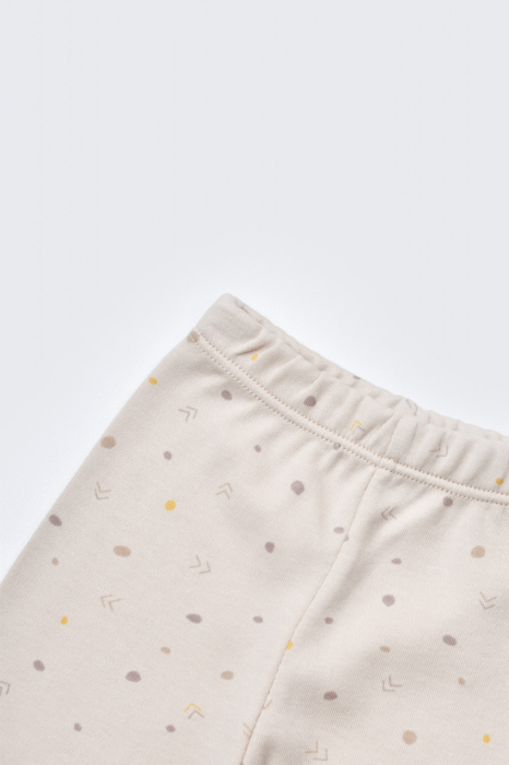 Set de 5 piese pentru nou nascut - 100% bumbac organic - Crem cu buline, Baby Cosy [4]
