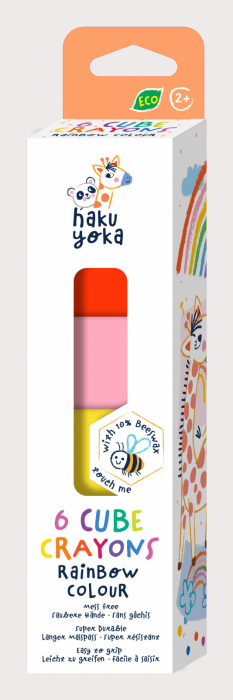 Set de 6 creioane cerate in forma de cub, Haku Yoka - culori curcubeu [1]
