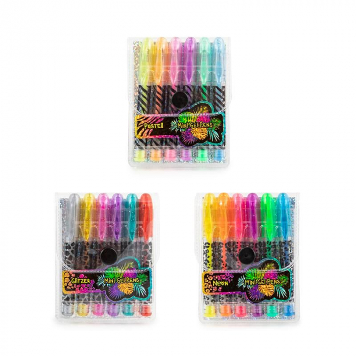 Set de 6 mini pixuri cu gel, Animal nightlife [2]