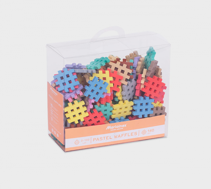 Set de constructie, 140 piese, pastel, Mini Waffles, Marioinex [3]