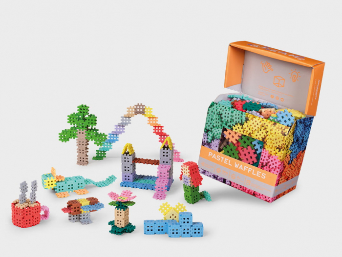 Set de constructie, 300 piese, pastel, Mini Waffles, Marioinex [3]