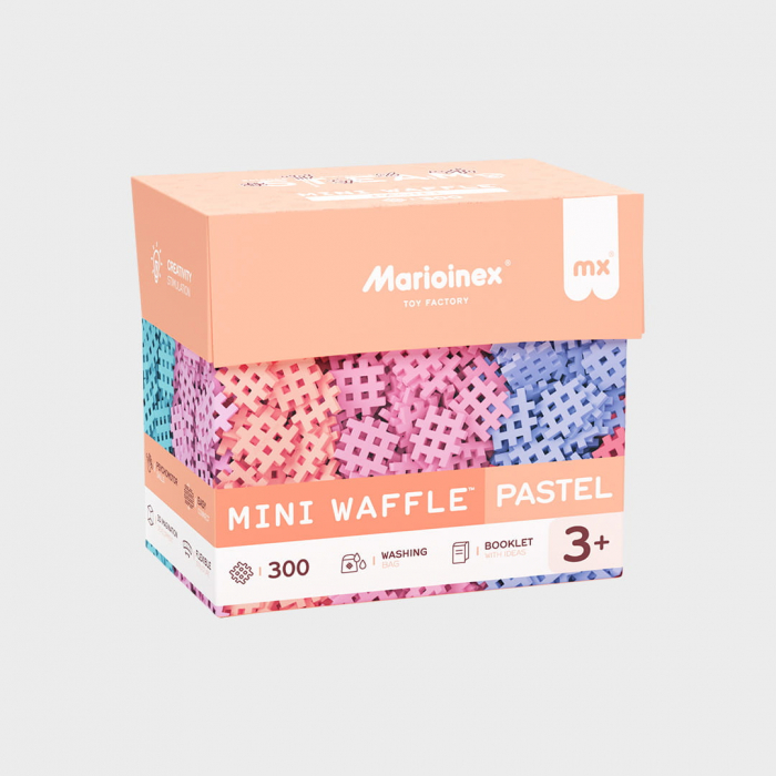 Set de constructie, 300 piese, pastel, Mini Waffles, Marioinex [1]
