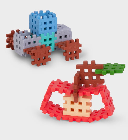 Set de constructie, 70 piese, pastel, Mini Waffles, Marioinex [2]