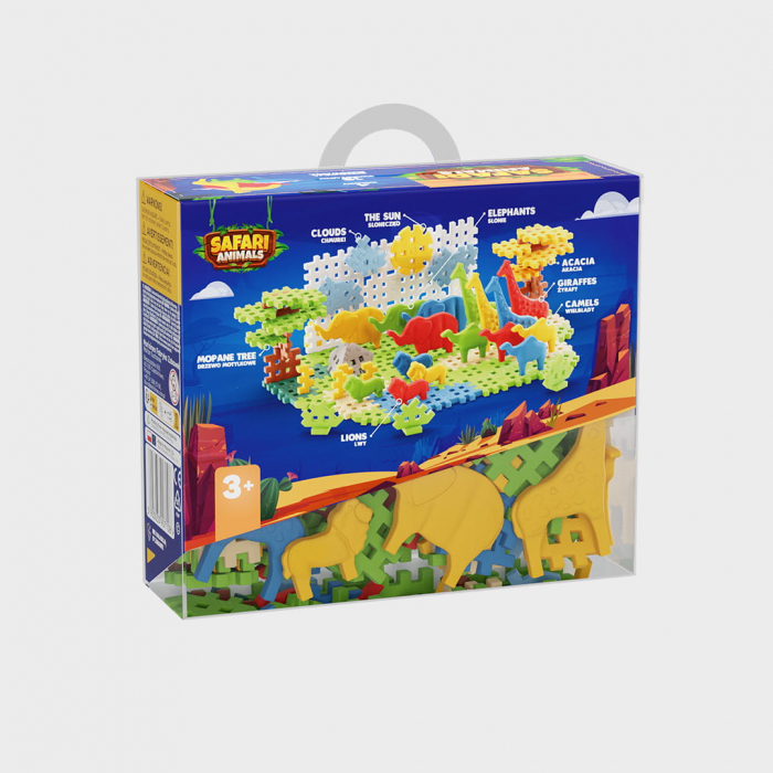 Set de constructie, Animale salbatice, Safari, 100 piese, Mini Waffles, Marioinex [3]