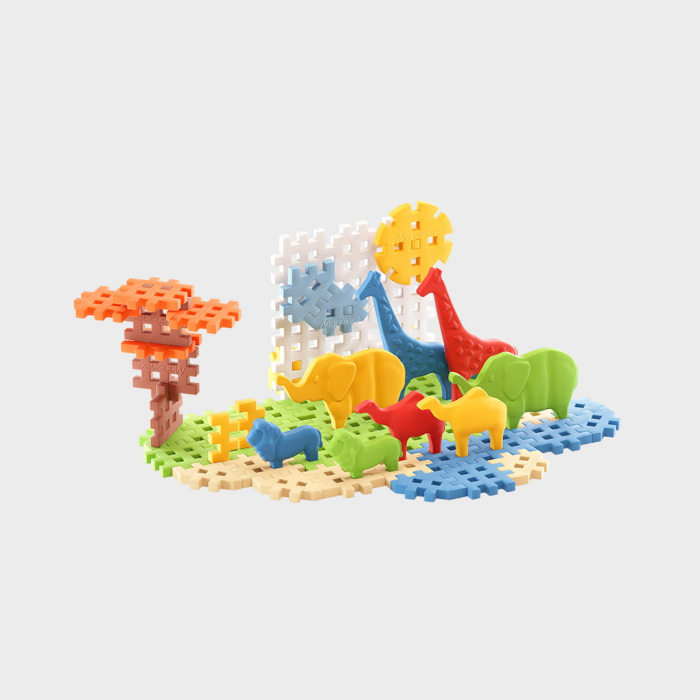 Set de constructie, Animale salbatice,Safari, 50 piese, Mini Waffles, Marioinex [2]