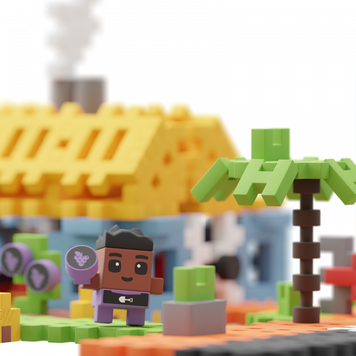 Set de constructie, Casuta familiei, 148 piese, Mini Waffles, Marioinex [5]