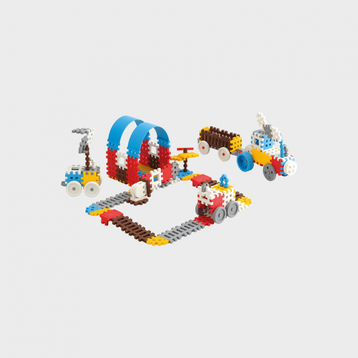 Set de constructie, Constructor, 140 piese, albastru, Mini Waffles, Marioinex [2]