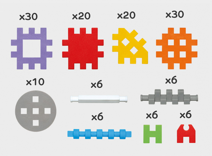 Set de constructie, Constructor, 140 piese, Mini Waffles, Marioinex [2]