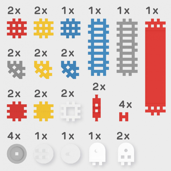Set de constructie, Constructor, 35 piese, albastru, Mini Waffles, Marioinex [4]