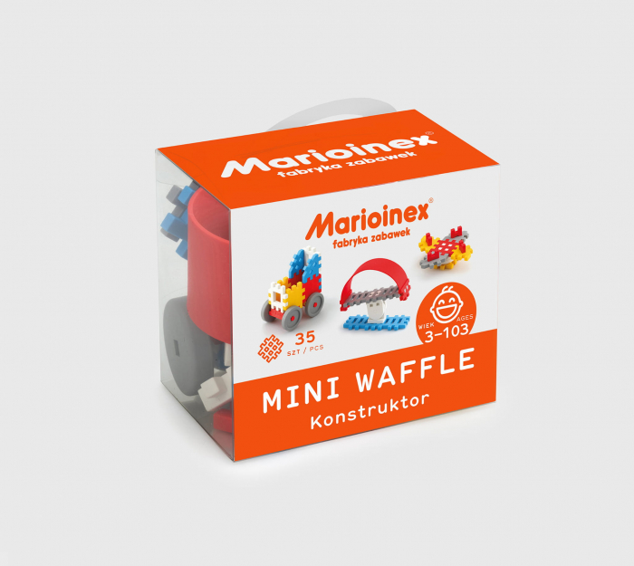 Set de constructie, Constructor, 35 piese, albastru, Mini Waffles, Marioinex [3]