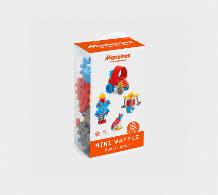 Set de constructie, Constructor, 70 piese, albastru, Mini Waffles, Marioinex [4]