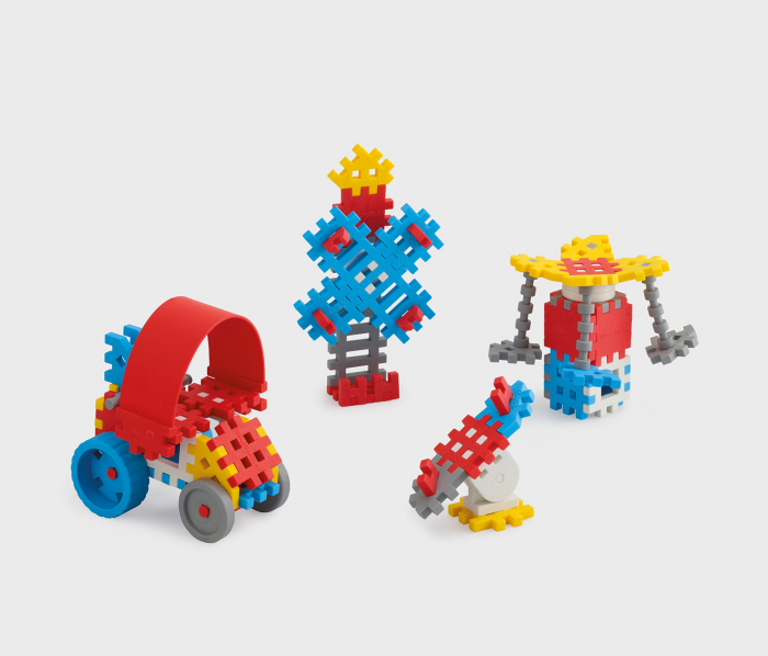 Set de constructie, Constructor, 70 piese, albastru, Mini Waffles, Marioinex [2]