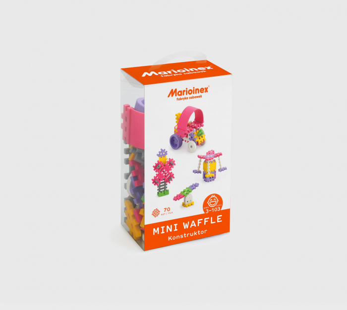 Set de constructie, Constructor, 70 piese, roz, Mini Waffles, Marioinex [4]