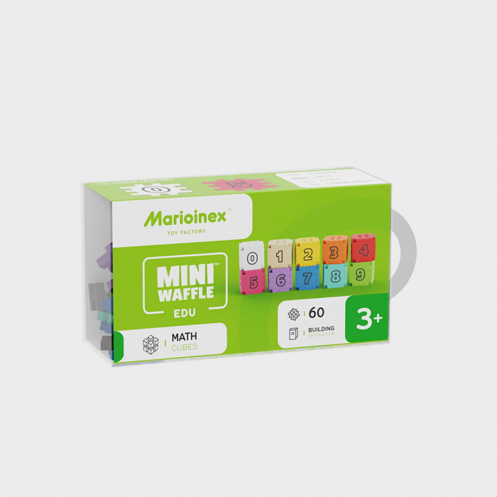 Set de constructie, Cuburi matematice,  60 piese, Mini Waffles, Marioinex [1]