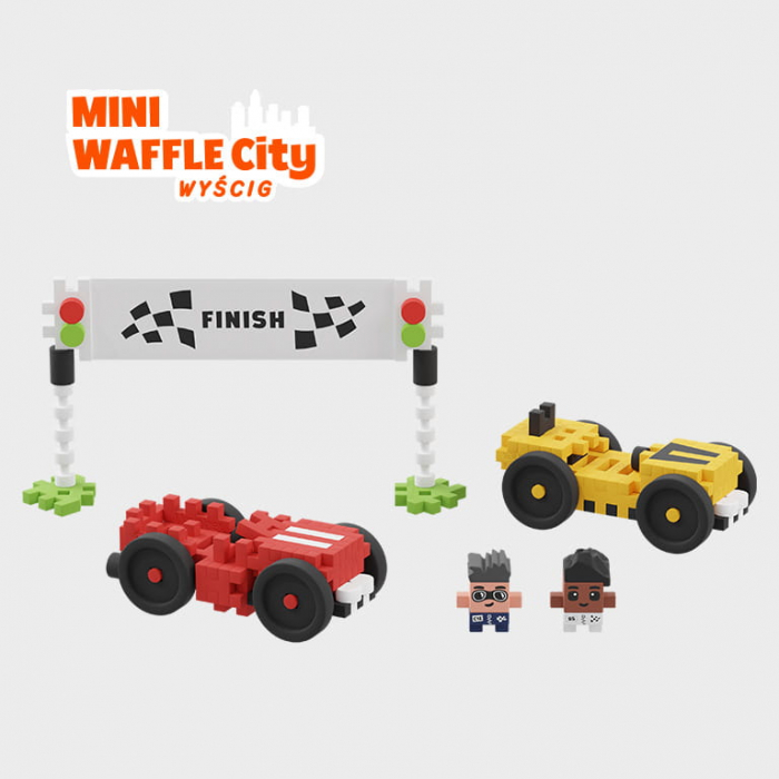 Set de constructie, Cursa de masini, 80 piese, Mini Waffles, Marioinex [3]