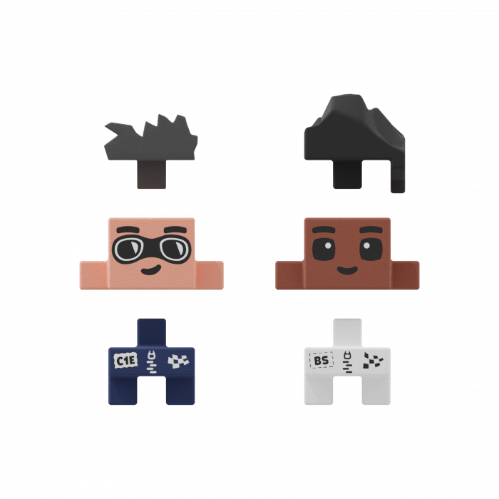 Set de constructie, Cursa de masini, 80 piese, Mini Waffles, Marioinex [5]
