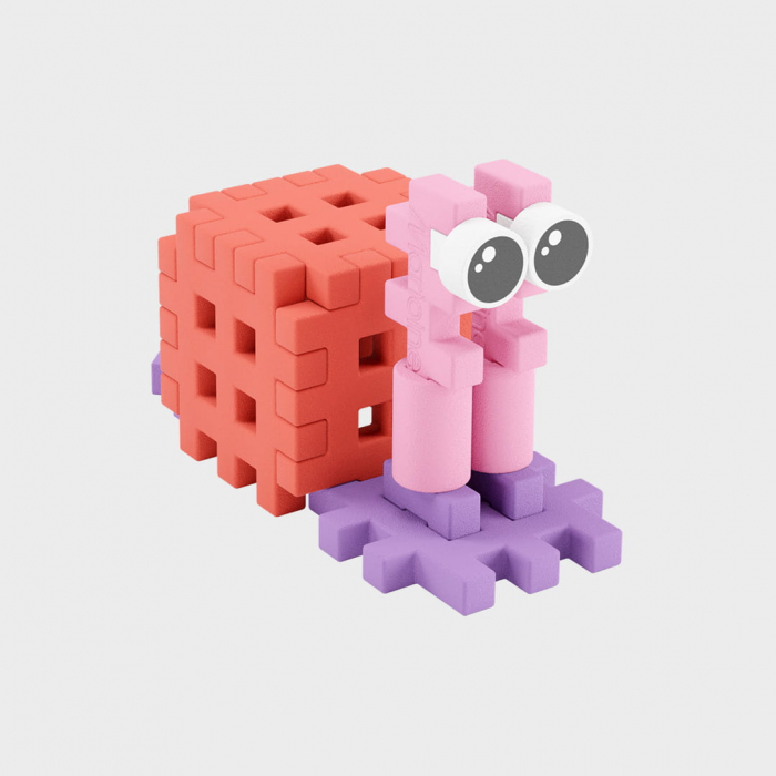 Set de constructie de calatorie, Melc, 15 piese, Micro Waffles, Marioinex [2]