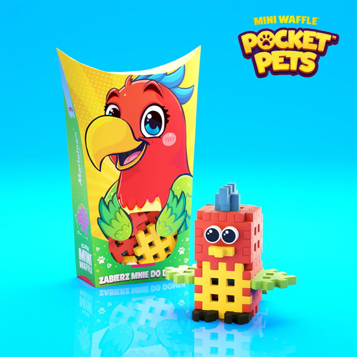 Set de constructie de calatorie, Papagal, 25 piese, Micro Waffles, Marioinex [1]