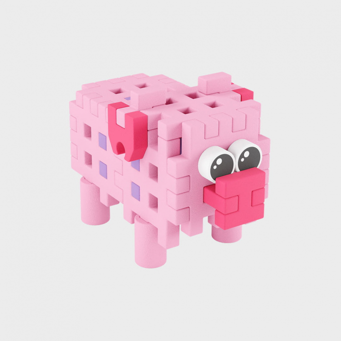 Set de constructie de calatorie, Purcelusa, 25 piese, Micro Waffles, Marioinex [2]