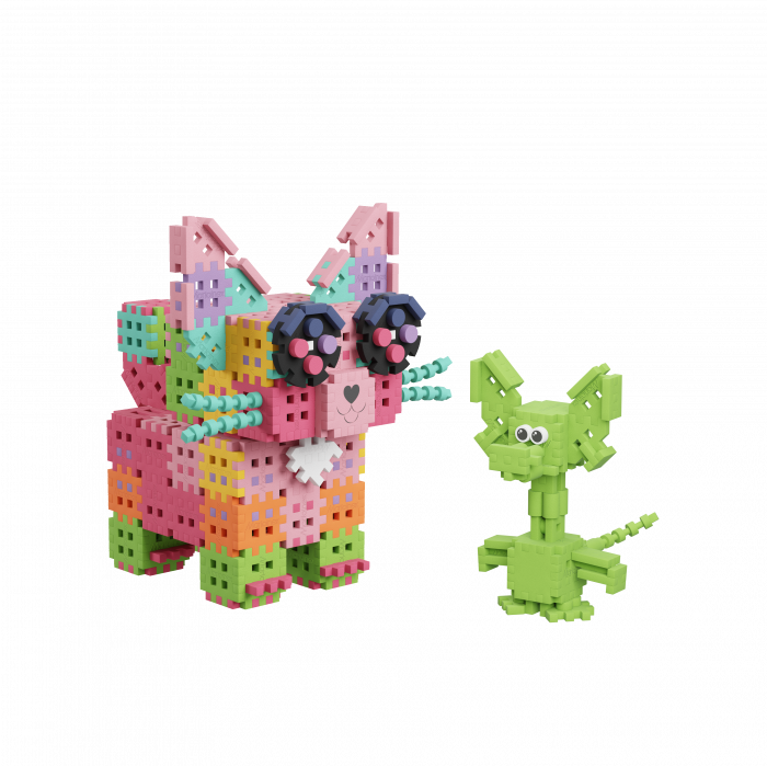 Set de constructie, Dinozaurul si pisicuta, 201 piese, Mini Waffles, Marioinex [6]