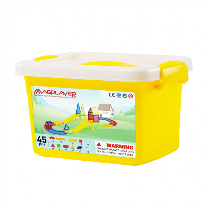 Set de constructie magnetic 3D - Circuit masinute (45 piese) [1]