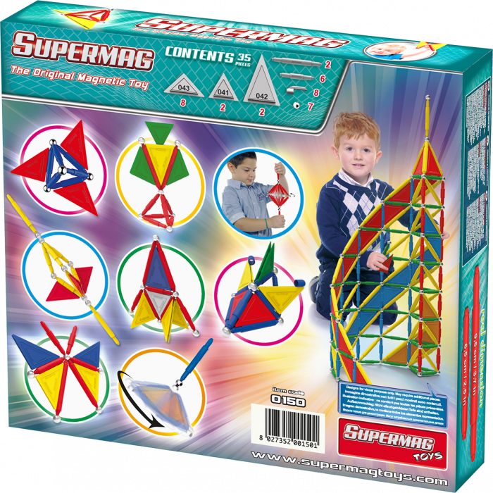 Set de constructie magnetic de baza Supermag Tags, 35 piese [2]