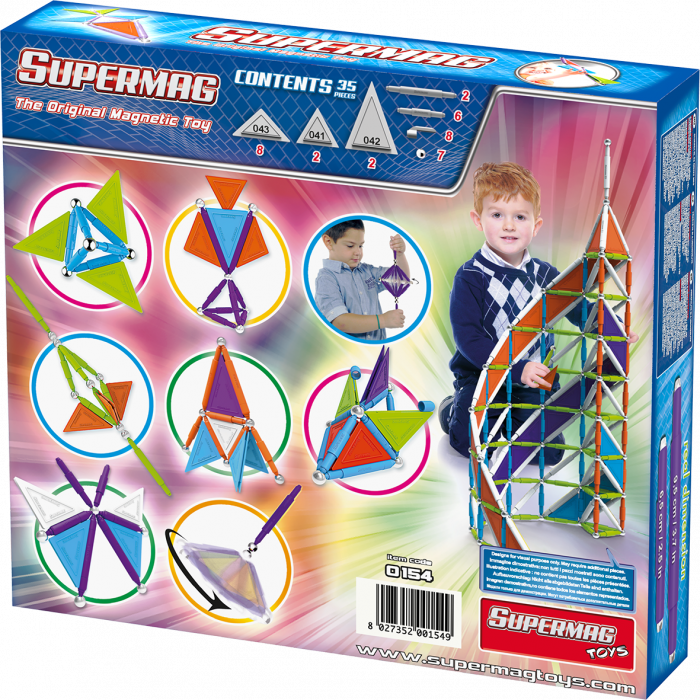 Set de constructie magnetic de baza Supermag Trendy, 35 piese [2]