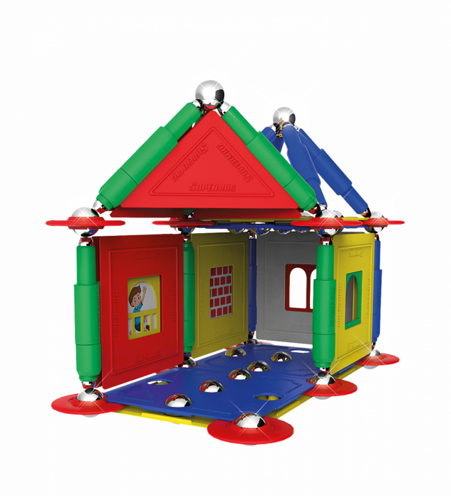 Set de constructie magnetic mare Supermag Casute, 119 piese [3]