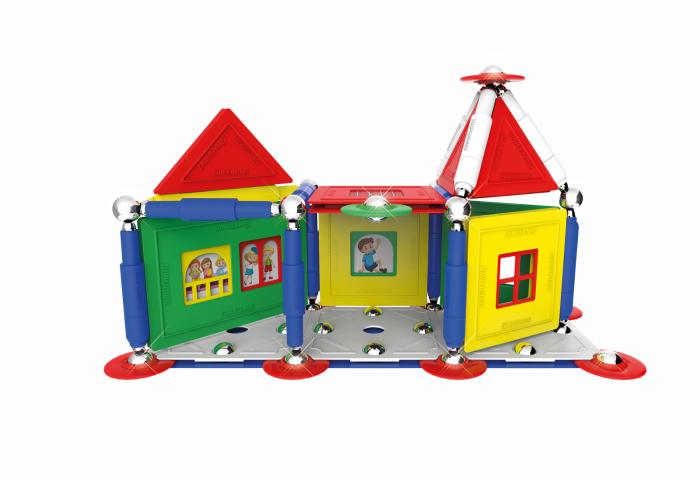Set de constructie magnetic mare Supermag Casute, 119 piese [4]