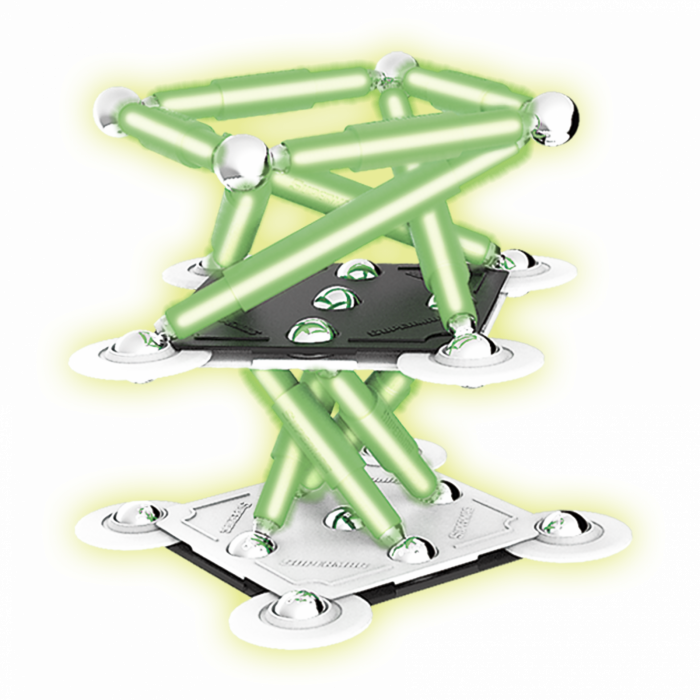 Set de constructie magnetic Supermag Glow, 48 piese [6]