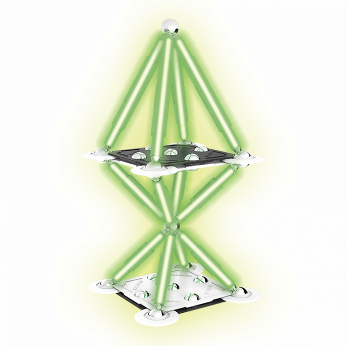 Set de constructie magnetic Supermag Glow, 48 piese [7]